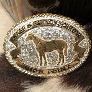Vtg Crumrine AASP & RC HORSESHOW HIGH POINT Buckle
